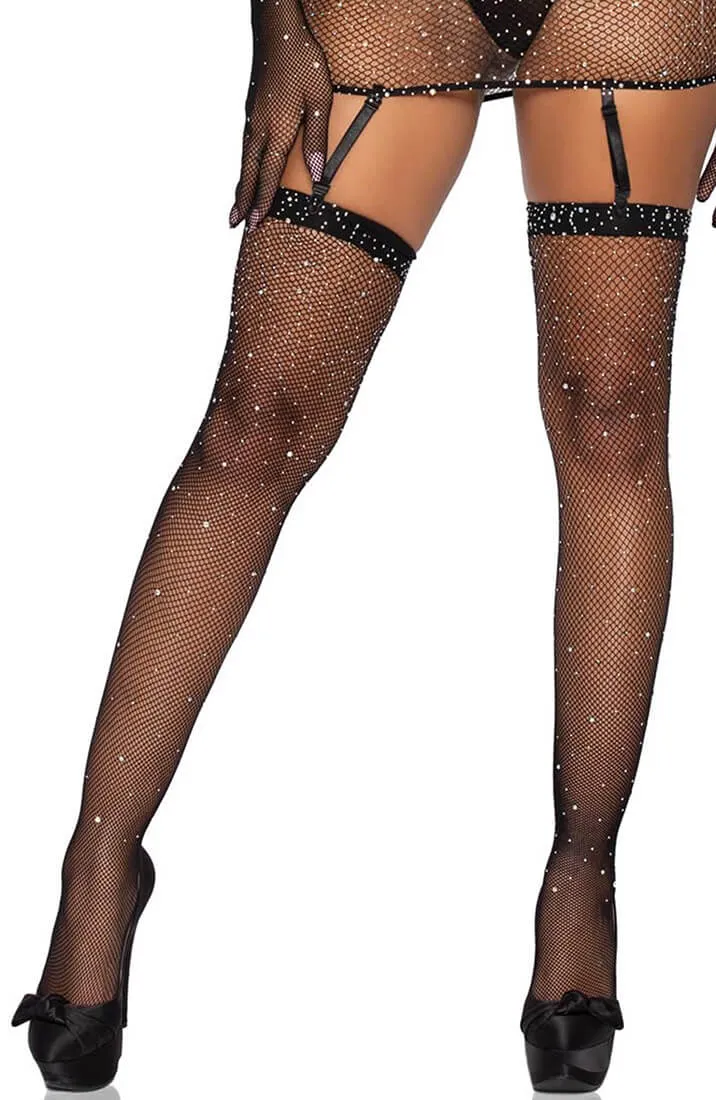 Black rhinestone fishnet lingerie - Catch Me if You Can