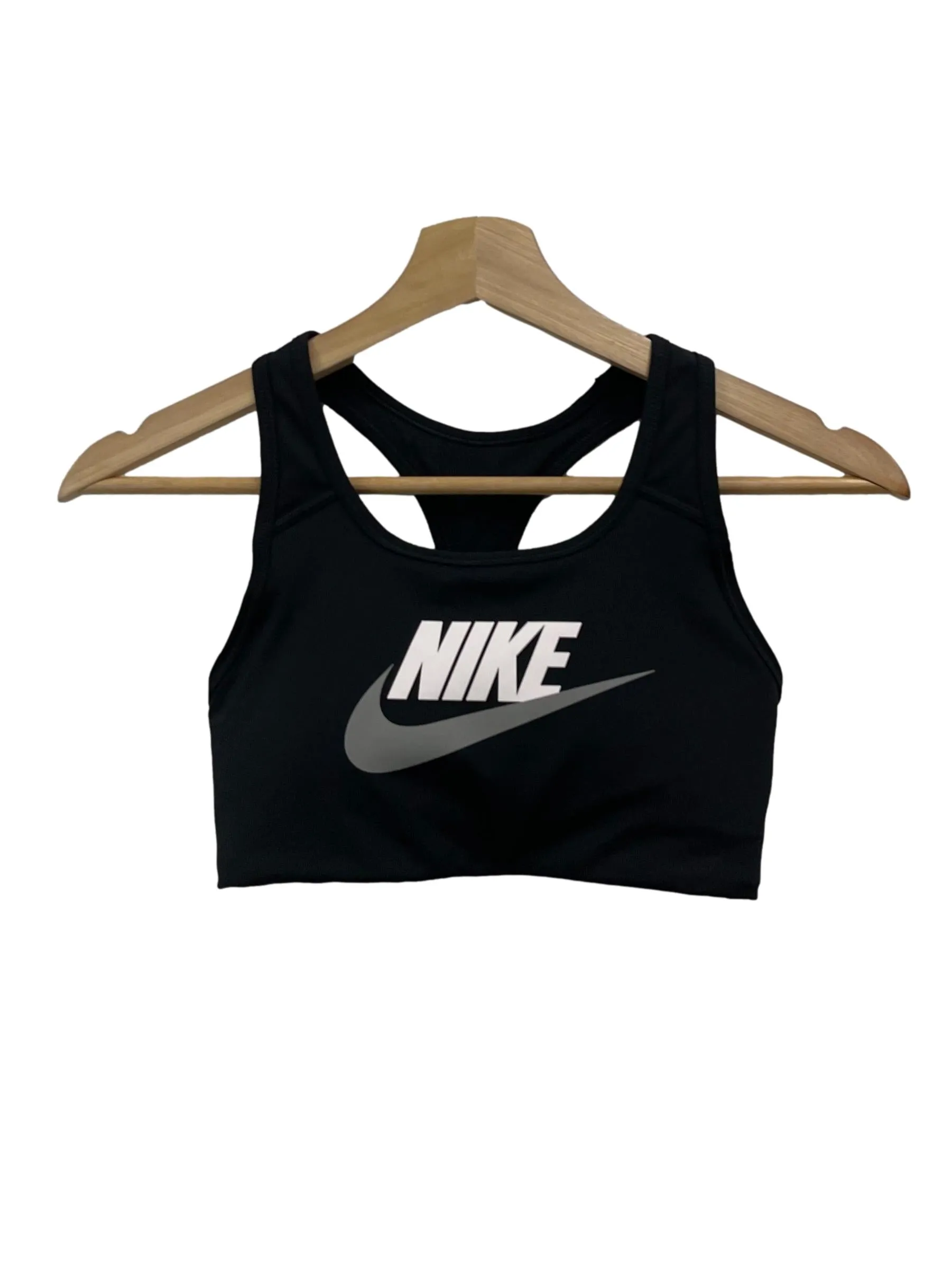 Black Scoop Logo Sports Bra