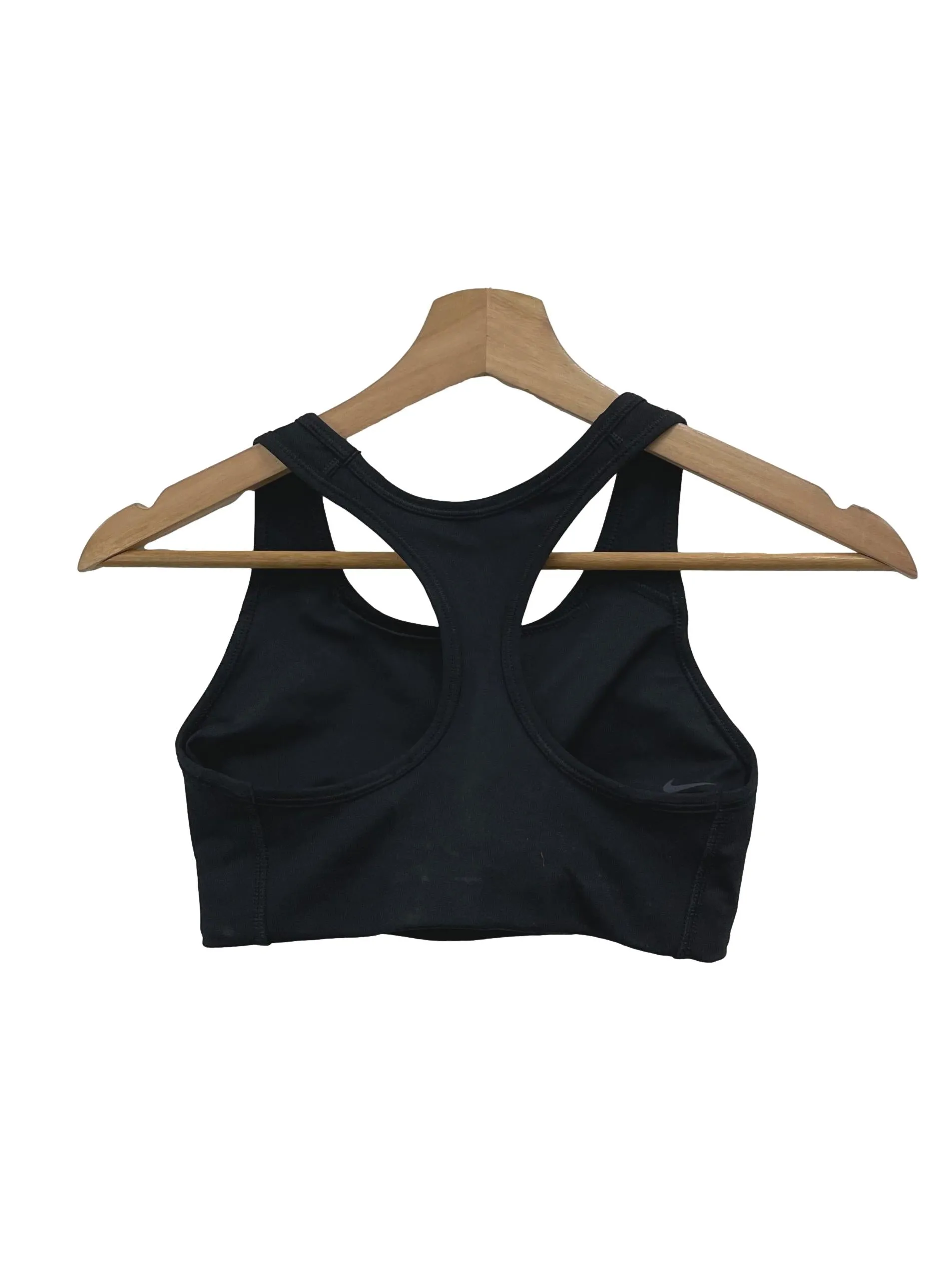 Black Scoop Logo Sports Bra