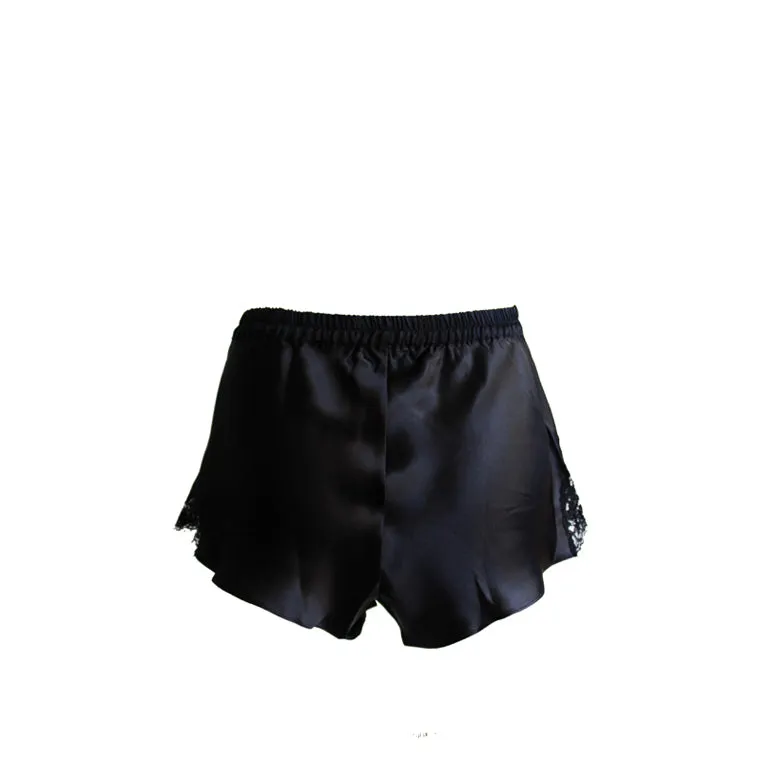 Black Silk & Lace French Knickers
