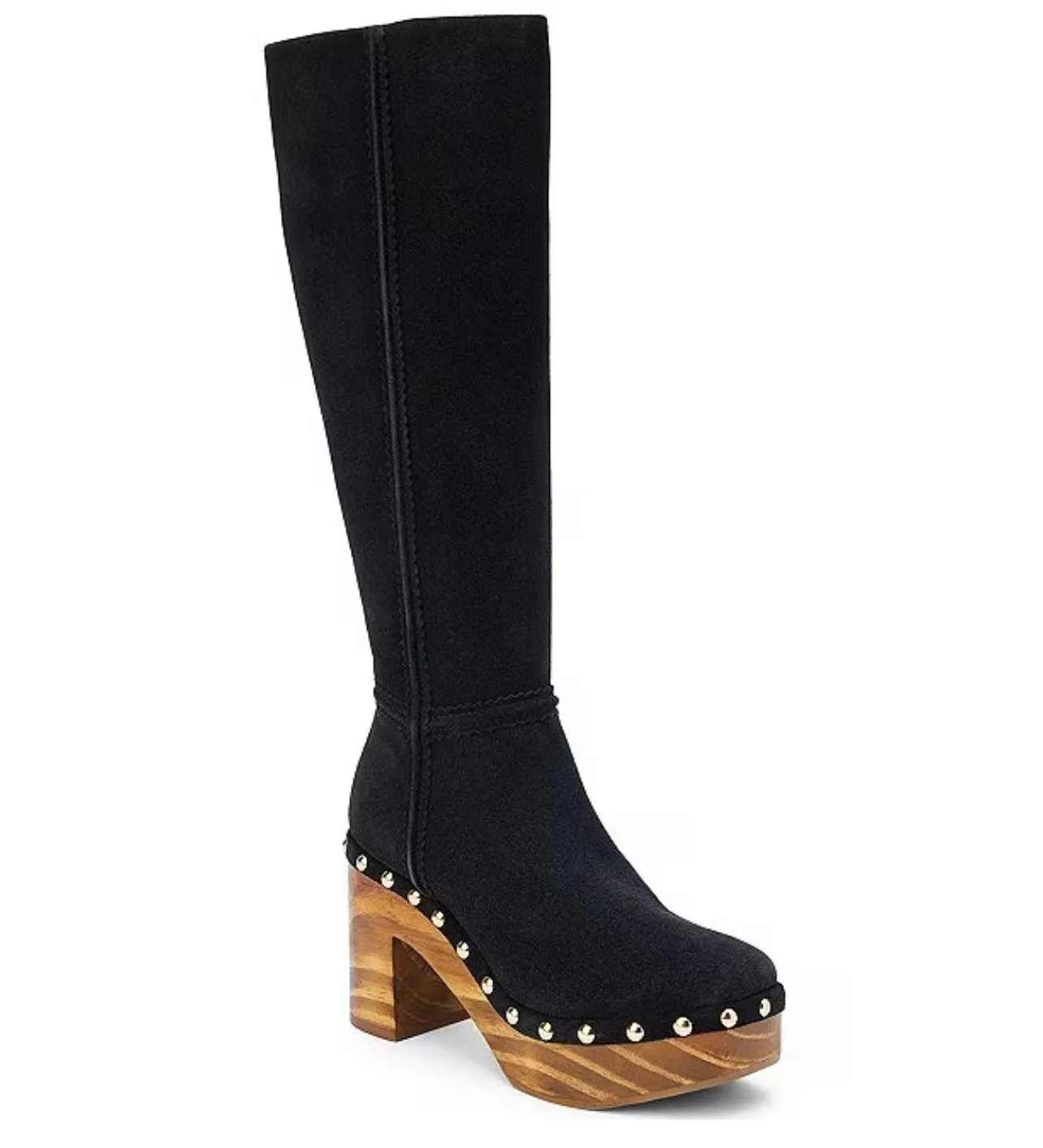 Black Suede Clog Boots