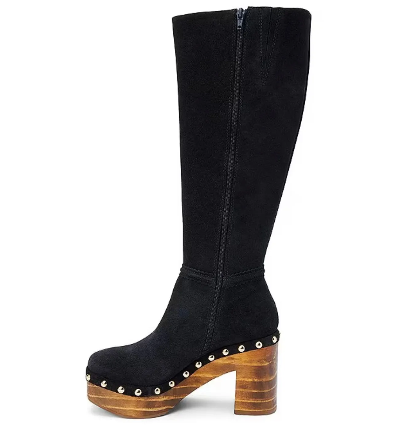 Black Suede Clog Boots