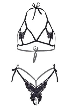 Black Summer Sky Bra and Panty Set
