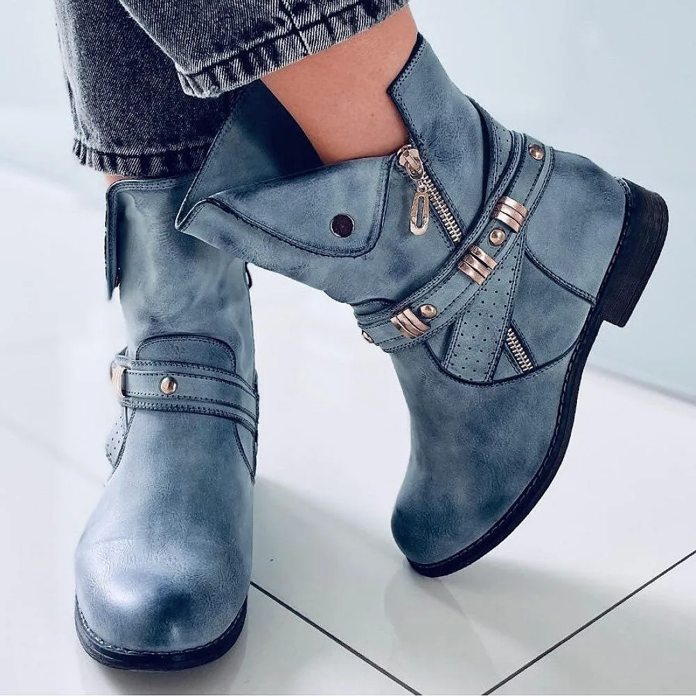 Blue Stylish Boots