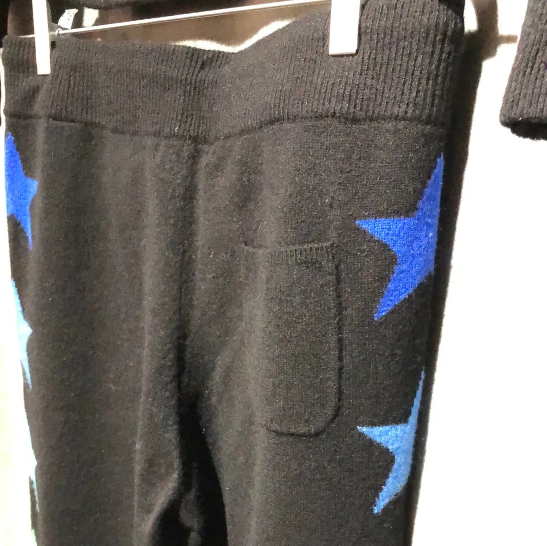 Brodie Black and Rainbow Star Cashmere Sweatsuit