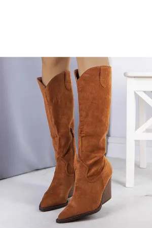 Brown lined cowboy boots
