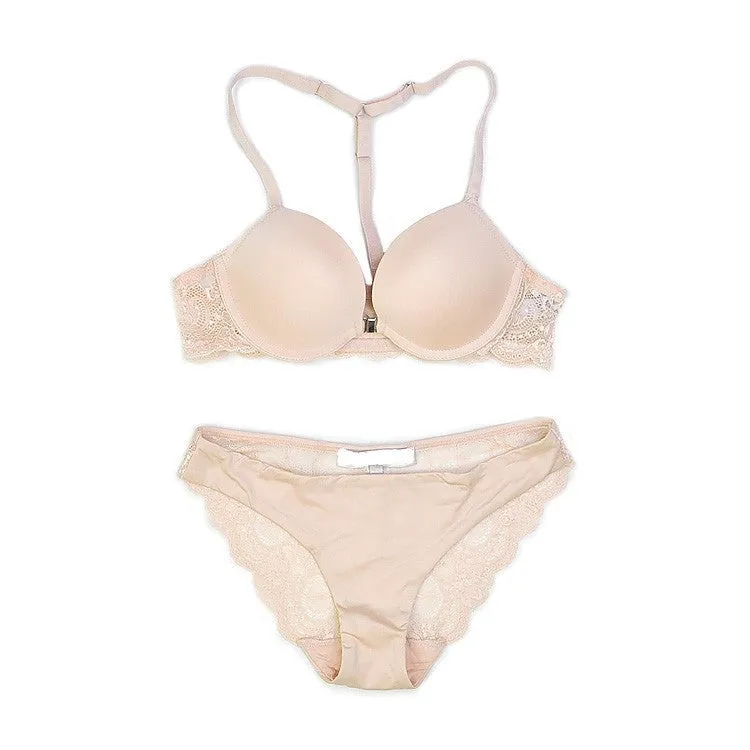 BS01 Women Push Up Bra Sets Deep V Lace Bra Panty Set Type Underwear Lingerie Sets