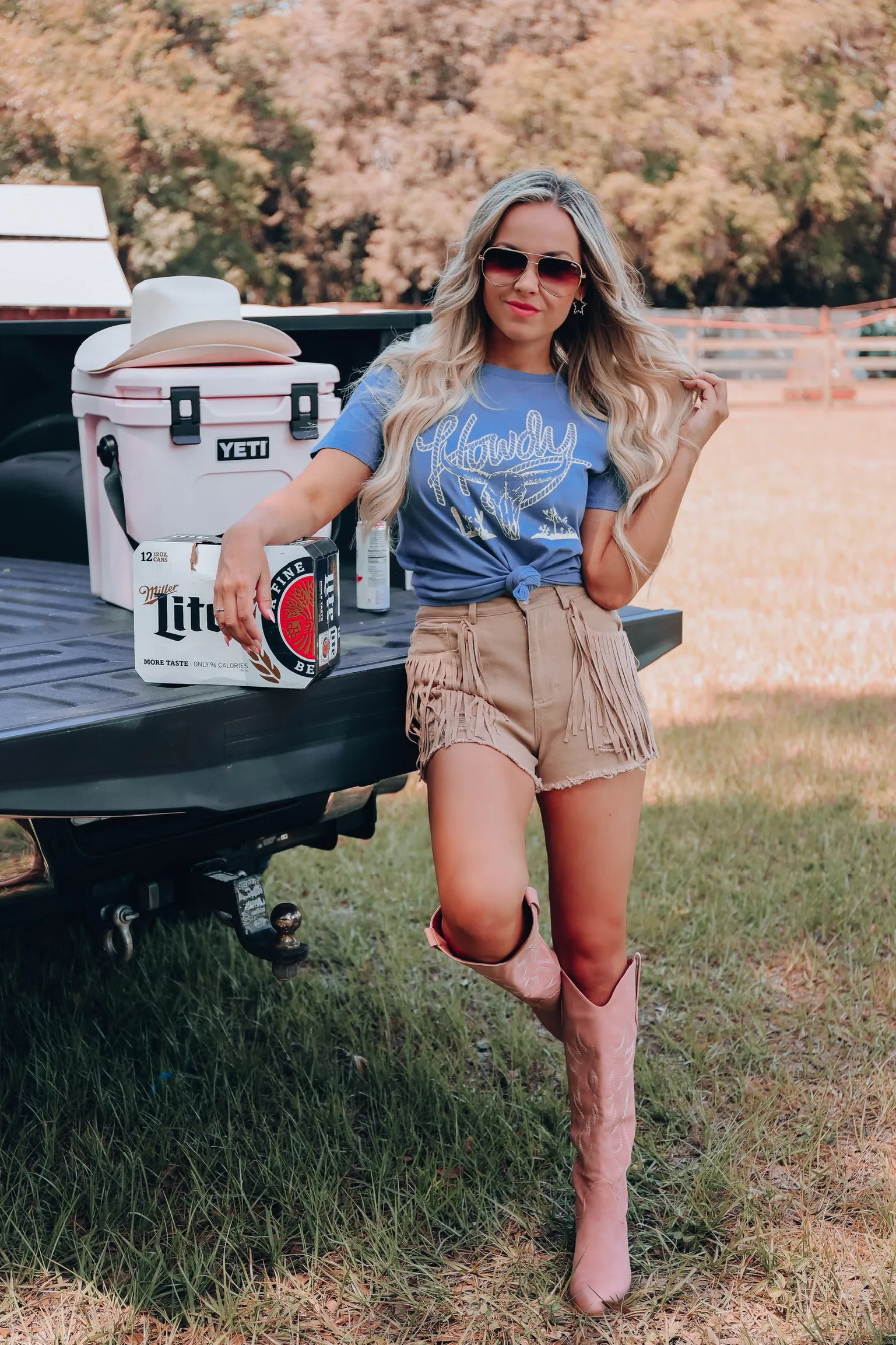 Bull Skull Graphic Tee - Indigo