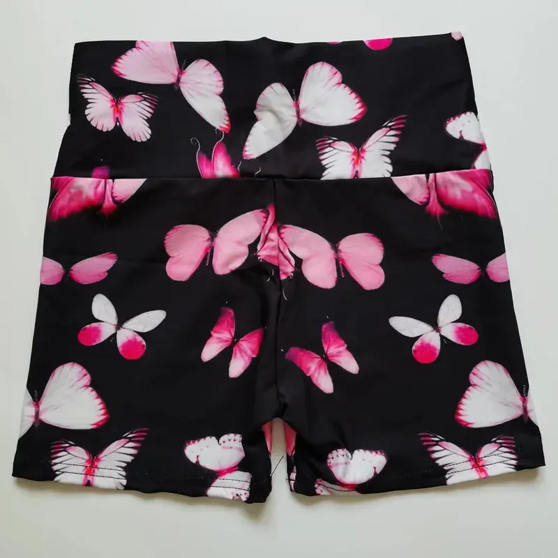 Butterfly High Top Yoga Shorts - Women's Fitness