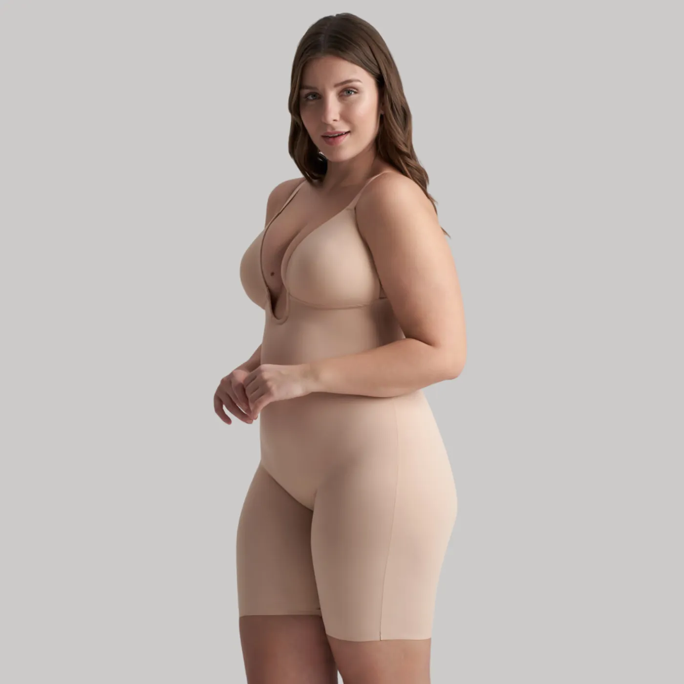 Bye Bra Sculpting Deep V Bodysuit | Beige