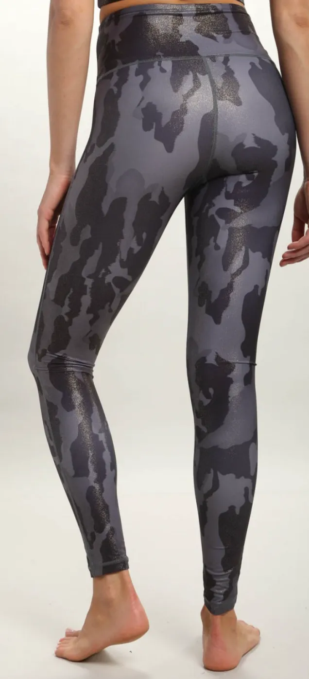 Camo Foil Gold Glitter Highwaisted Leggings