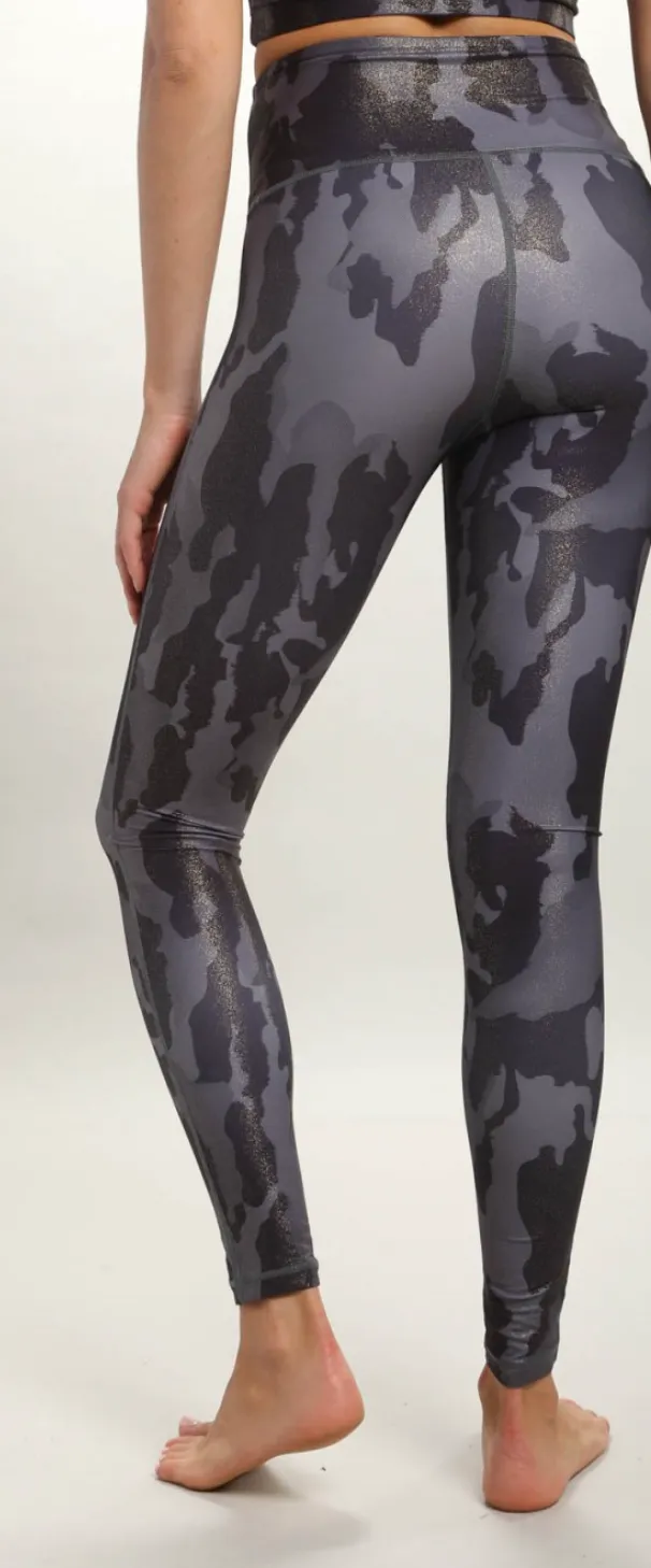 Camo Foil Gold Glitter Highwaisted Leggings
