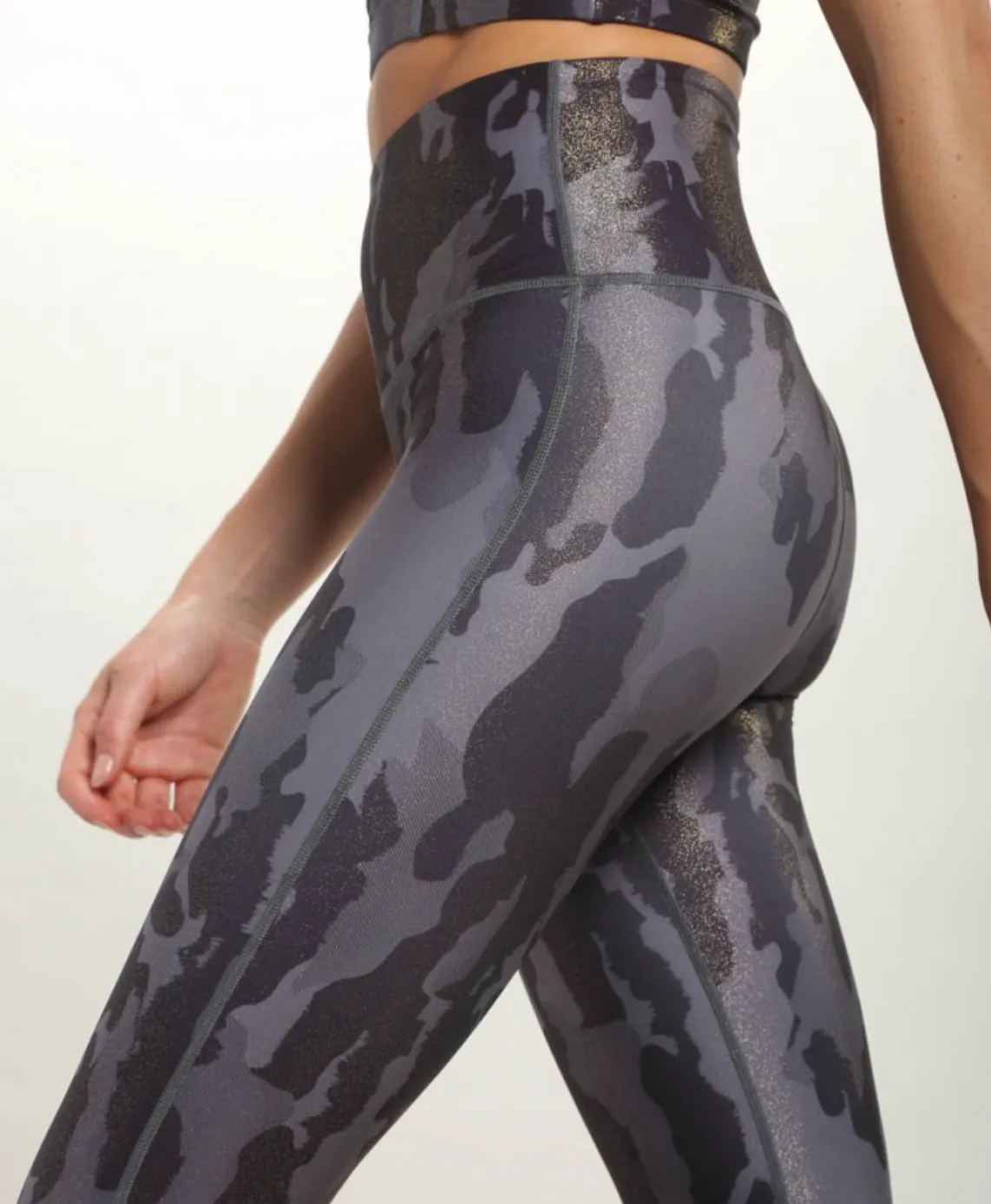 Camo Foil Gold Glitter Highwaisted Leggings
