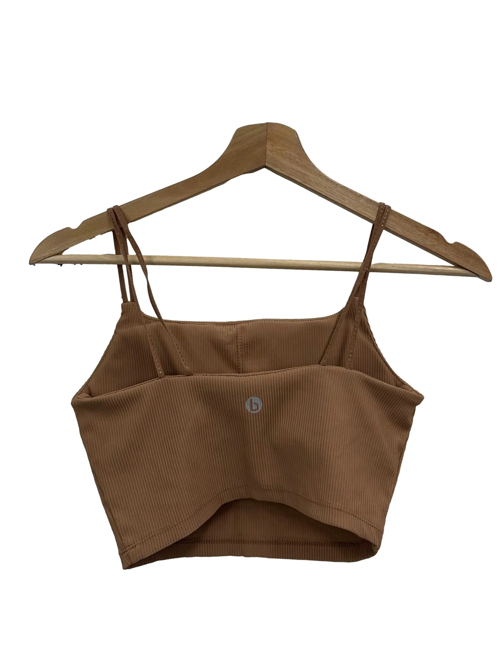 Caramel Brown Ribbed Sports Bra
