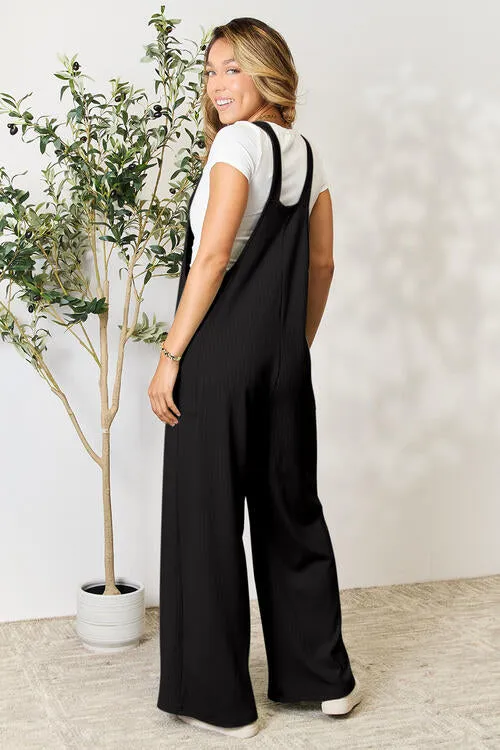 Carol Double Take Full Size Wide Strap Overall with Pockets