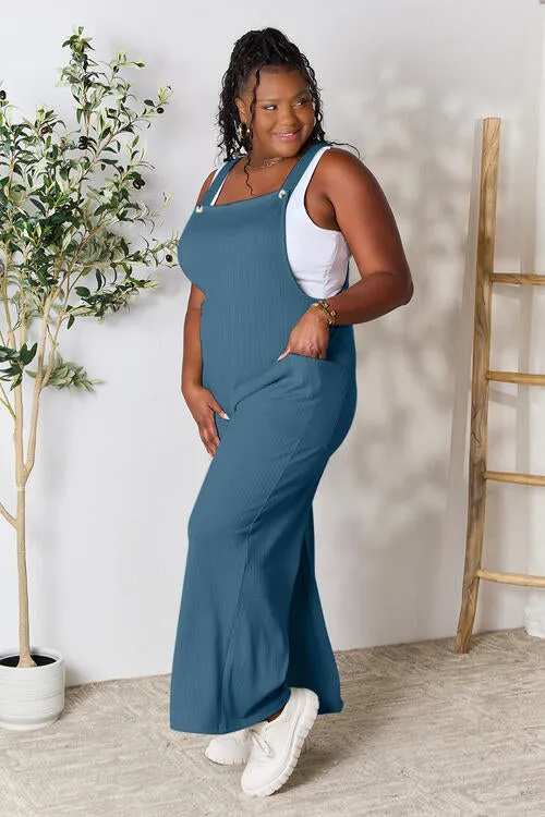 Carol Double Take Full Size Wide Strap Overall with Pockets