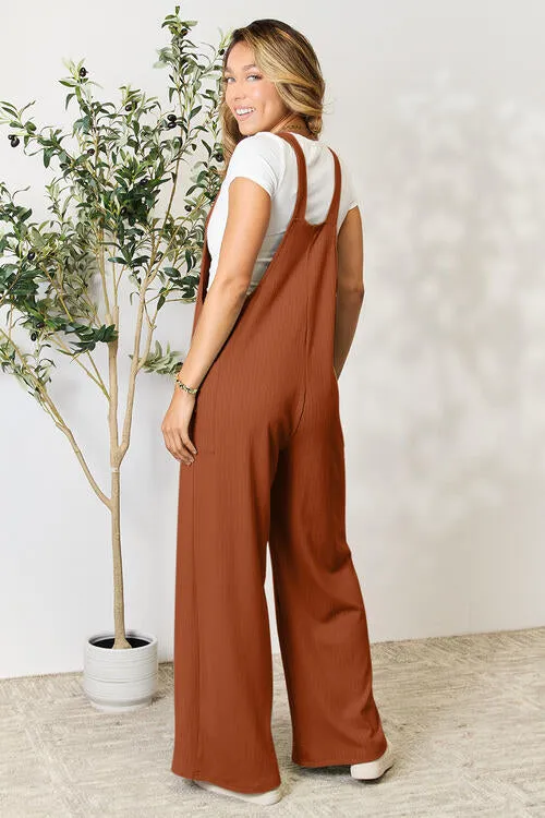 Carol Double Take Full Size Wide Strap Overall with Pockets