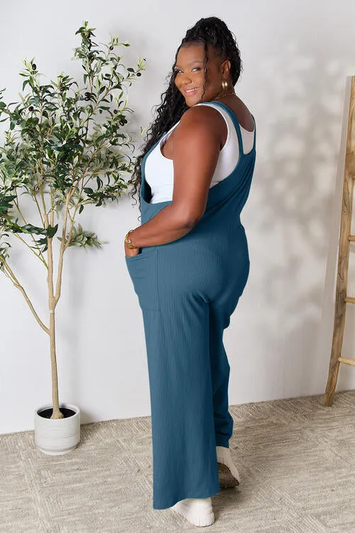Carol Double Take Full Size Wide Strap Overall with Pockets