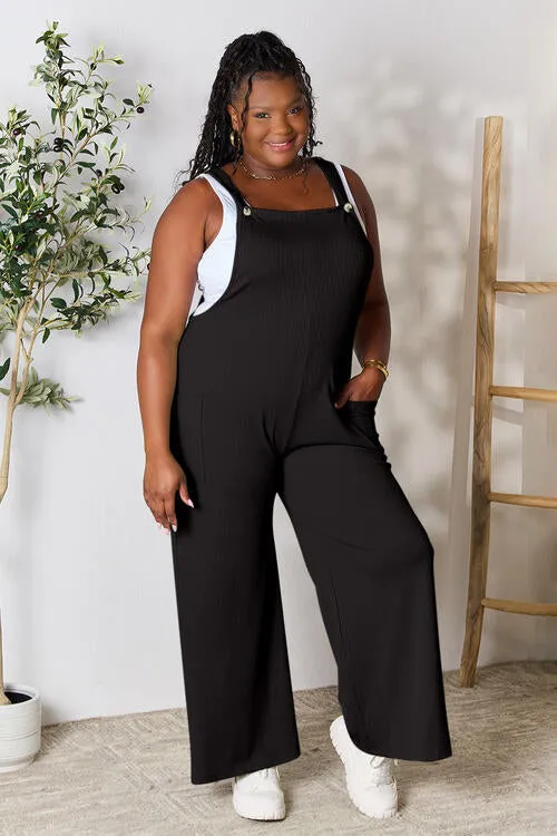 Carol Double Take Full Size Wide Strap Overall with Pockets