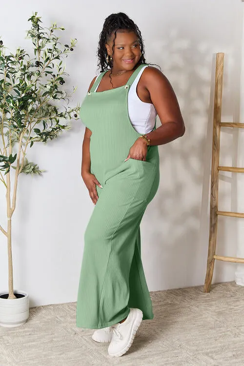Carol Double Take Full Size Wide Strap Overall with Pockets