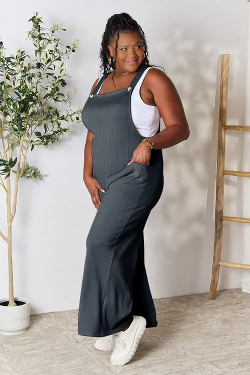 Carol Double Take Full Size Wide Strap Overall with Pockets