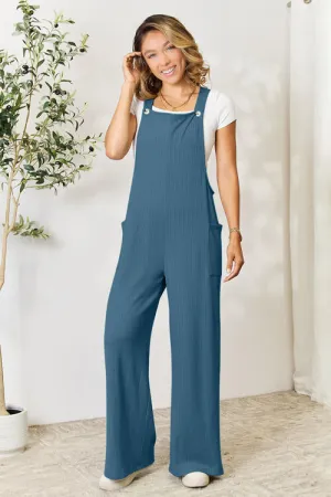 Carol Double Take Full Size Wide Strap Overall with Pockets