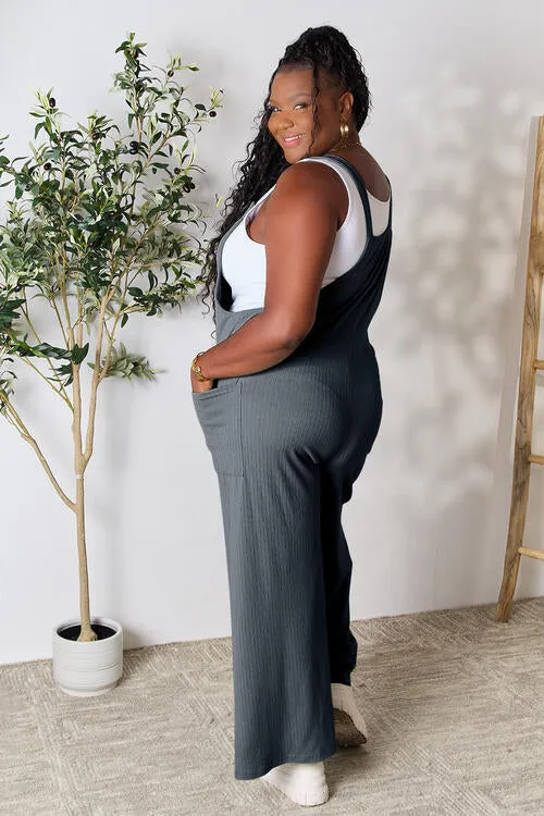 Carol Double Take Full Size Wide Strap Overall with Pockets