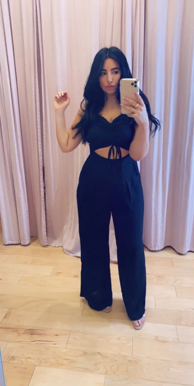 Center Ruch Smocked Back Wide Leg Jumpsuit
