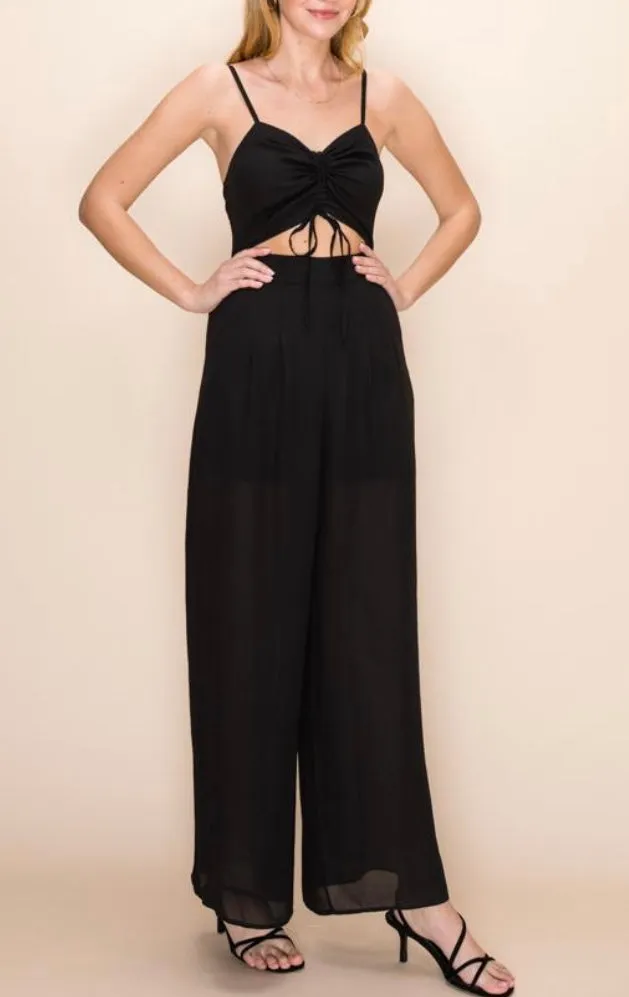 Center Ruch Smocked Back Wide Leg Jumpsuit