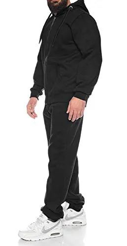 COOFANDY Academy Warm Up Tracksuit Long Sleeve Zipper Drawstring Casual Jacket Sweatsuit Set for Men Black, 4XL
