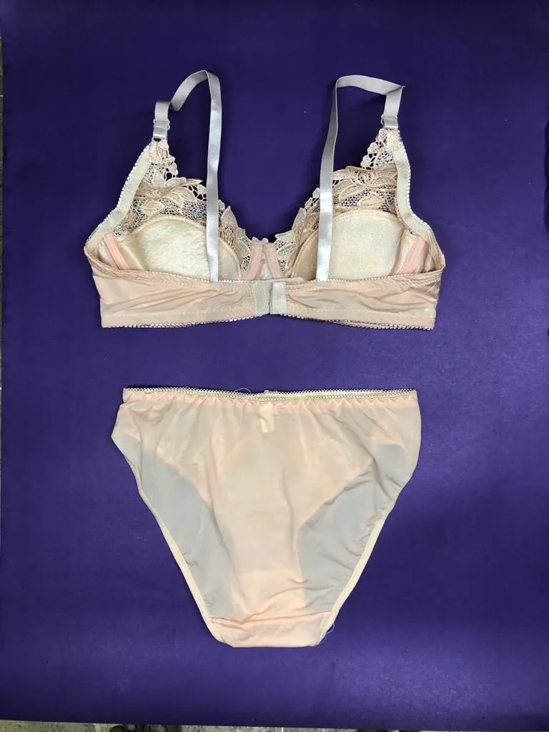 Copy of Laleli Net Bra Panty Set 2020 Skin BRIDAL BRA PANTY SETS - NON PADDED NON WIRED BRA PANTY SET