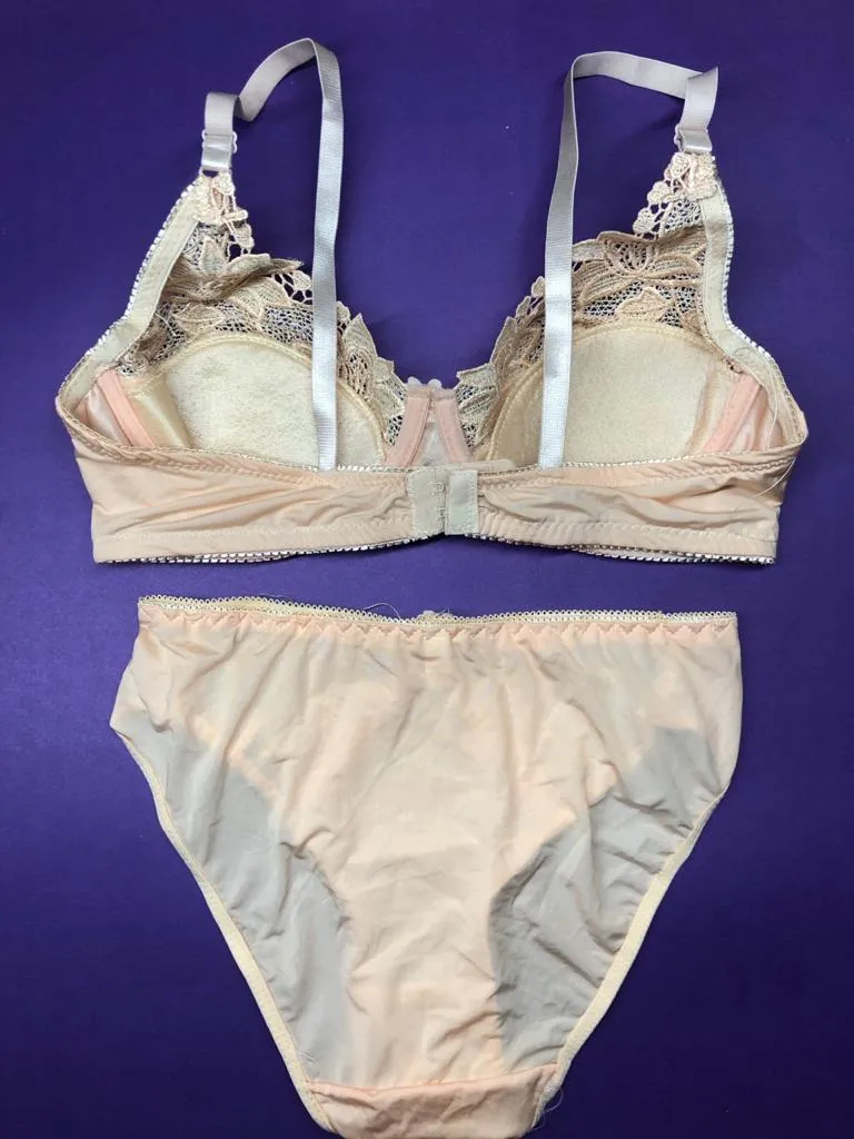 Copy of Laleli Net Bra Panty Set 2020 Skin BRIDAL BRA PANTY SETS - NON PADDED NON WIRED BRA PANTY SET