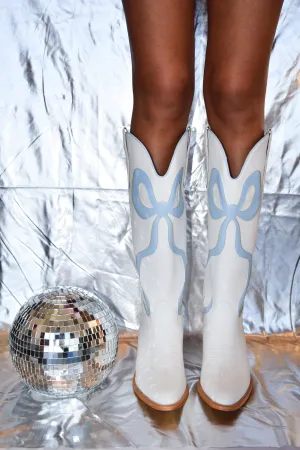 Coquette Bow Cowboy Boots- Blue