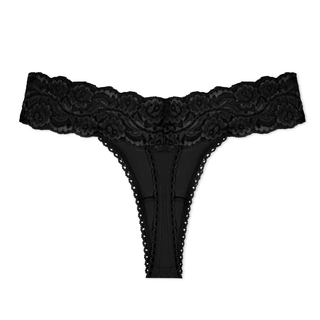Cotton Spandex Lace Thong