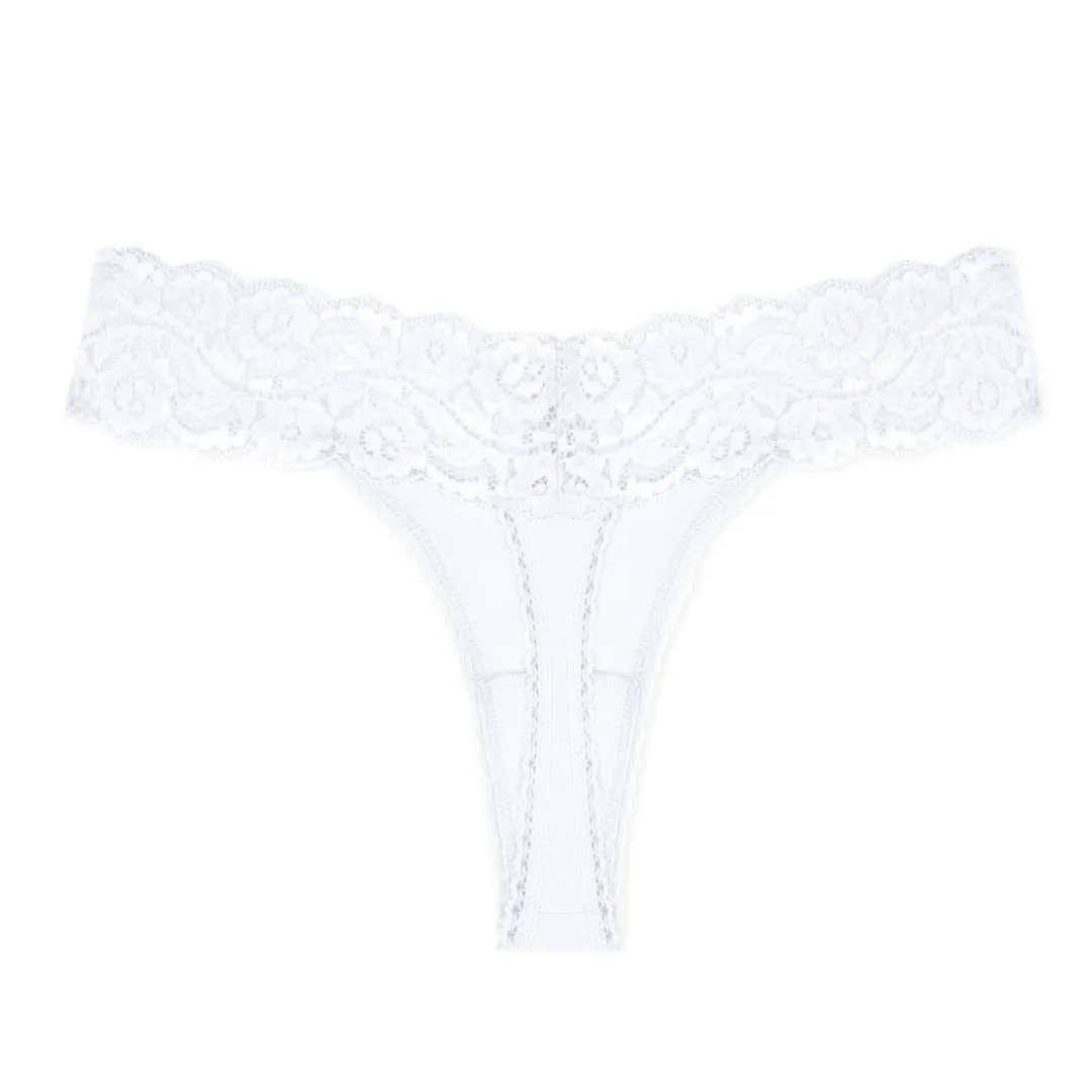 Cotton Spandex Lace Thong