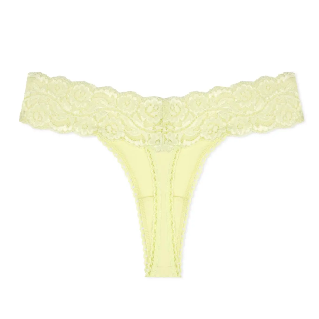 Cotton Spandex Lace Thong