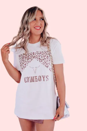 Cowboys Bull Skull Graphic Tee - White