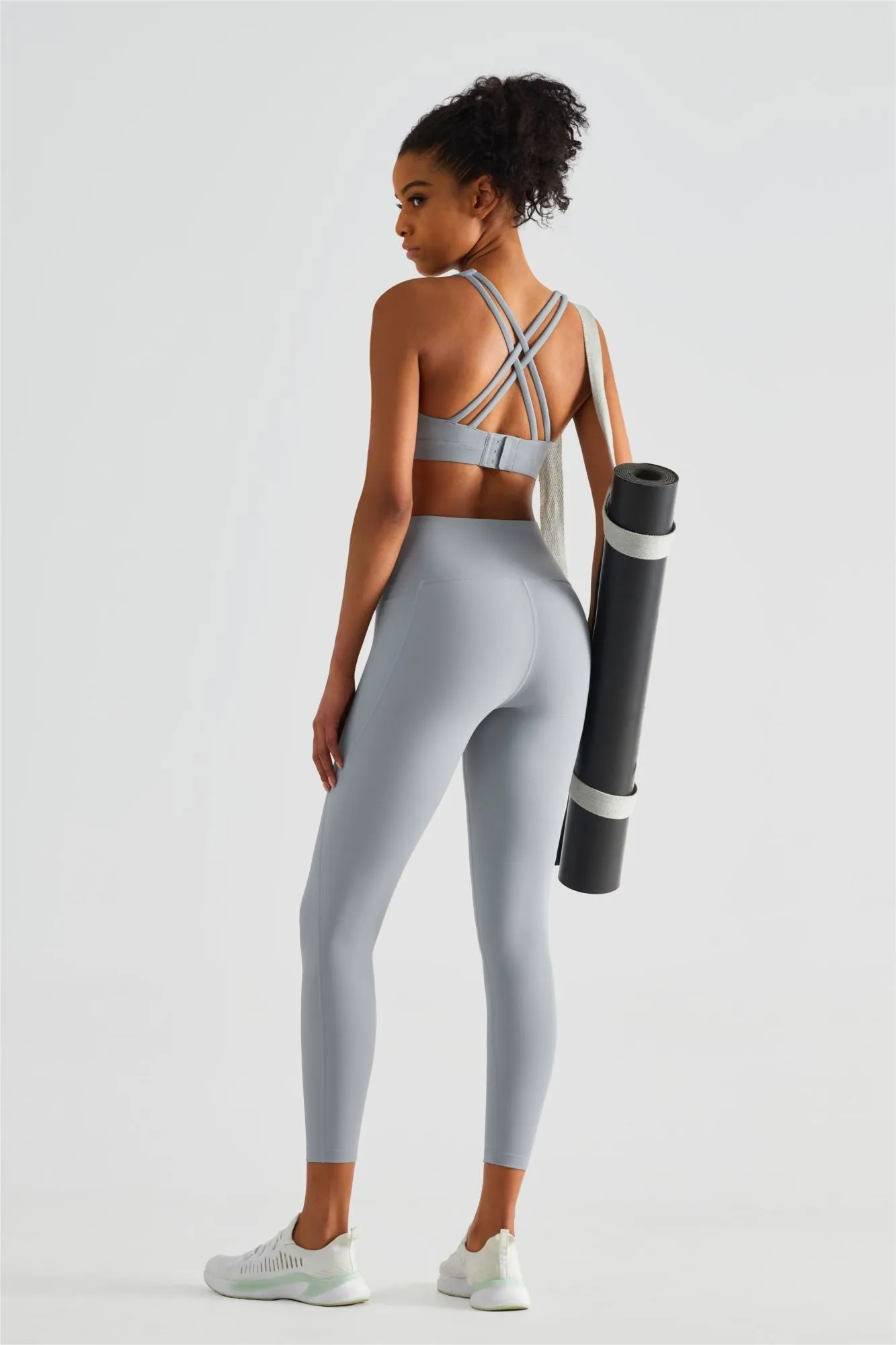 Crisscross Sports Bra & Yoga Leggings Activewear Set