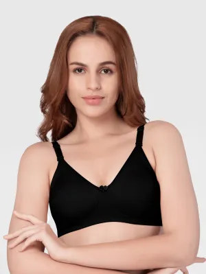 Daisy Dee Black Non Padded Non Underwired Full Coverage T-Shirt Bra - NYSIKA-Black