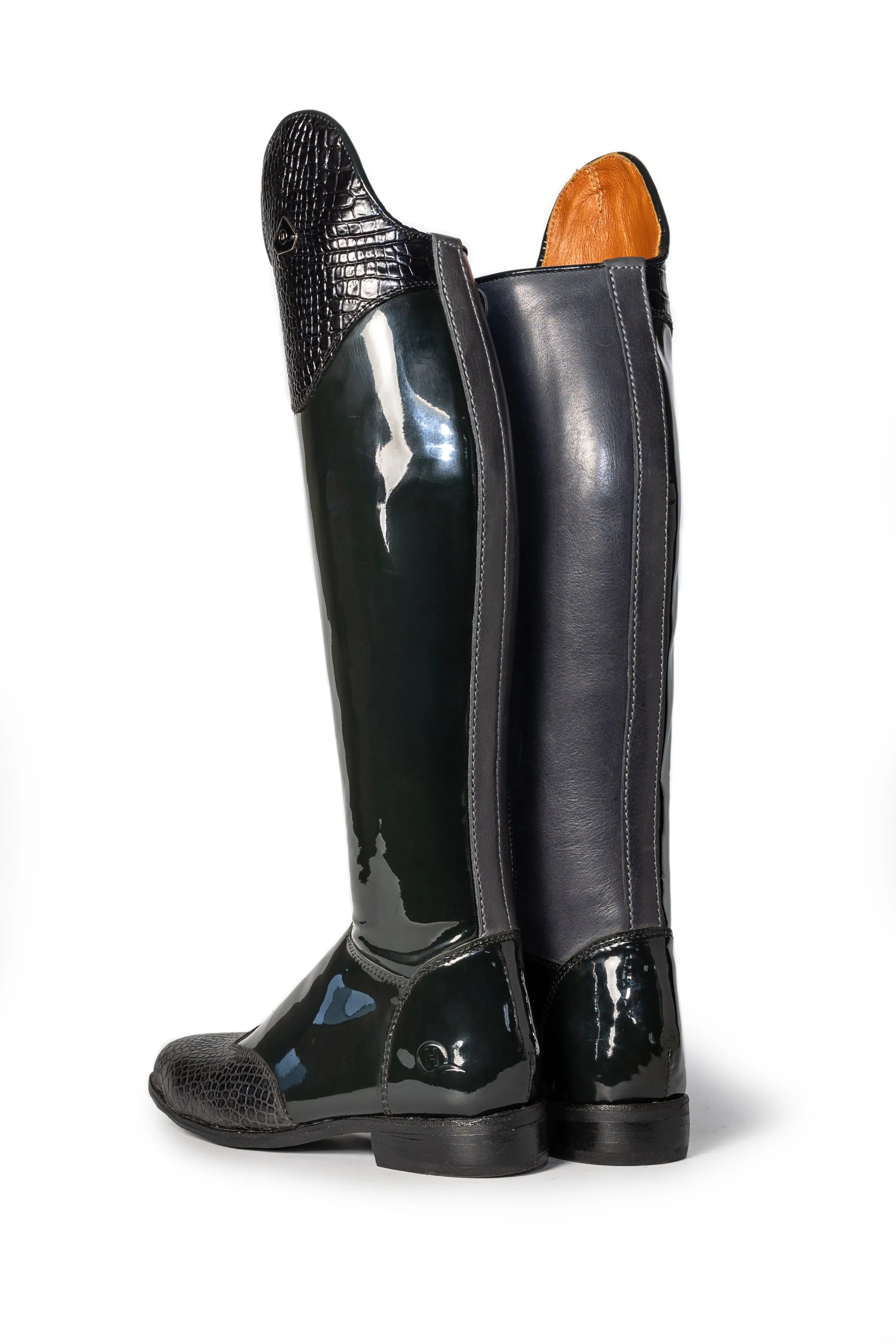 Danai Patent Croc Ladies Riding Boot