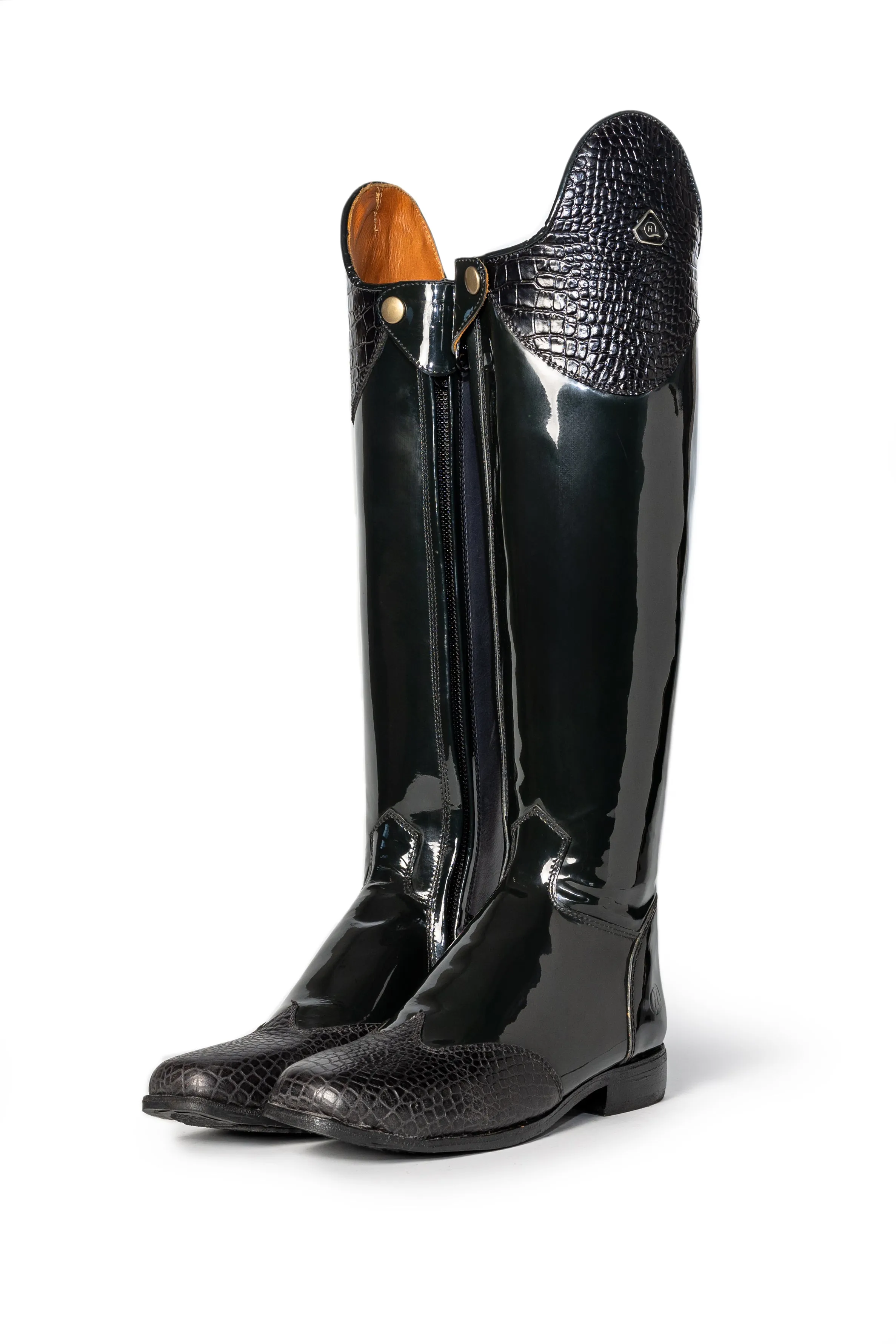 Danai Patent Croc Ladies Riding Boot