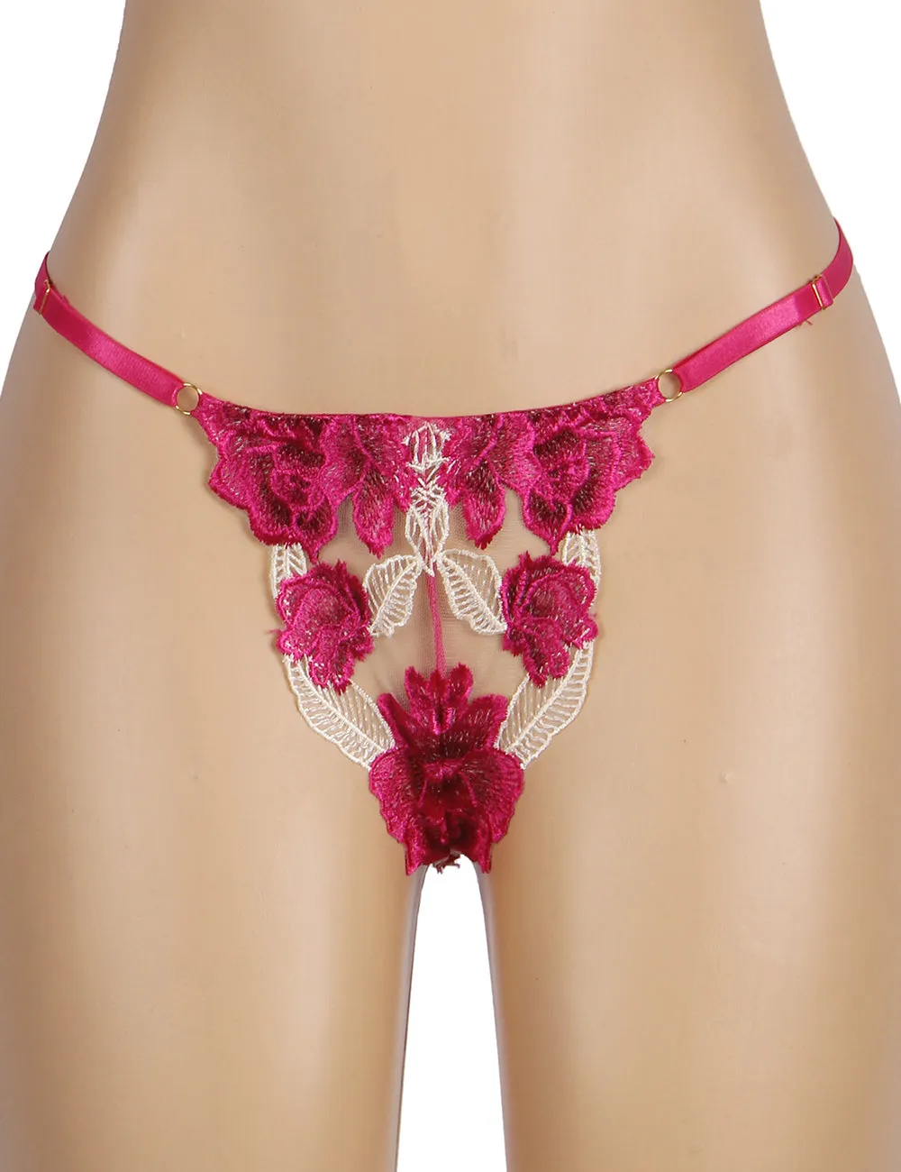 Dark Pink Floral Underwire Garter Bra Set Egypt