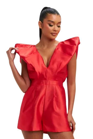 Dayna Satin Structured Romper