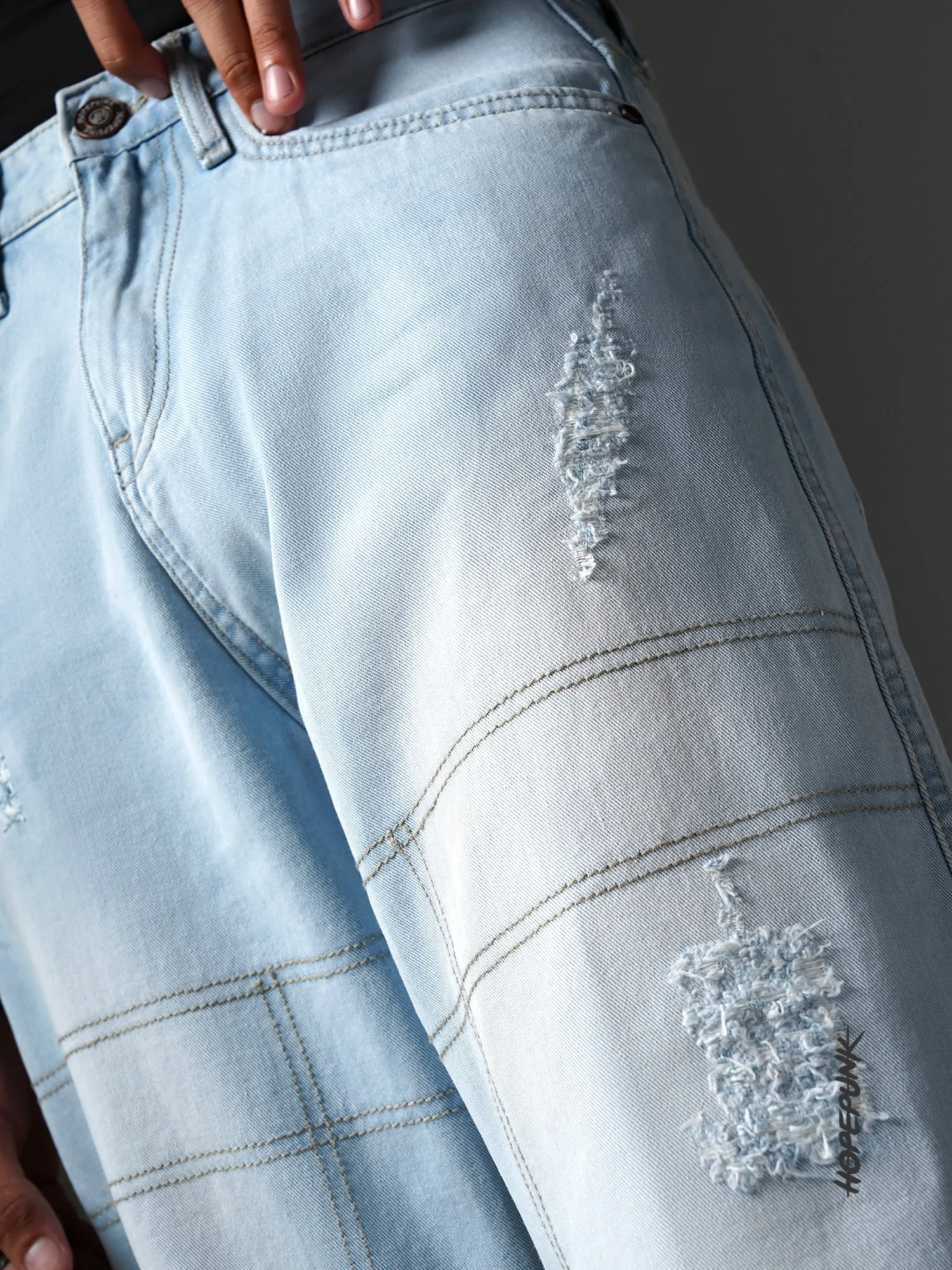 Denim: Distress Blue (Baggy Fit)