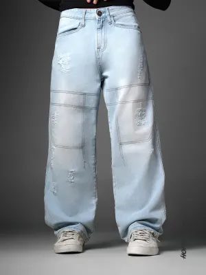 Denim: Distress Blue (Baggy Fit)