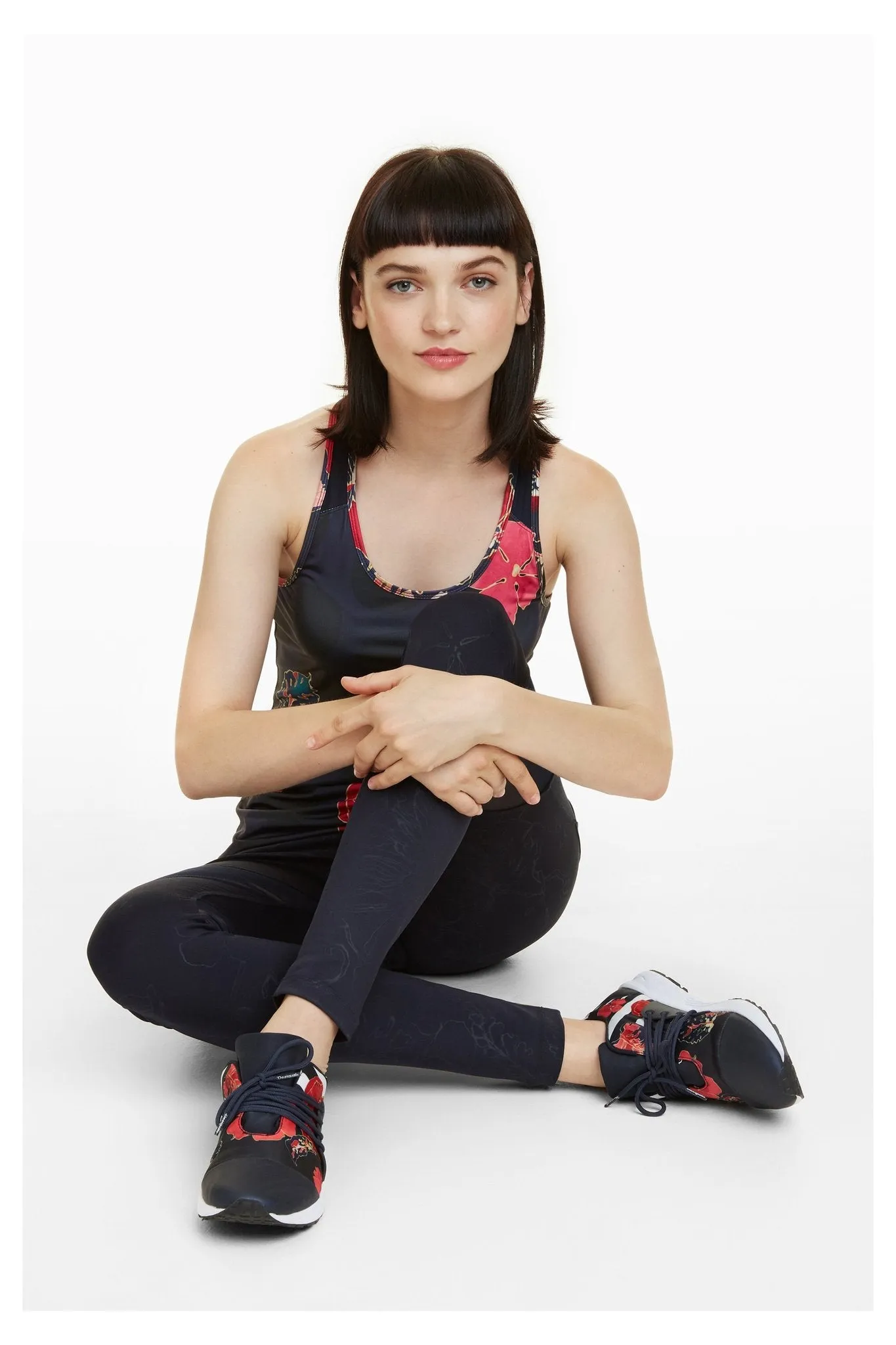 Desigual Sport Racerback Top - Scarlet Bloom