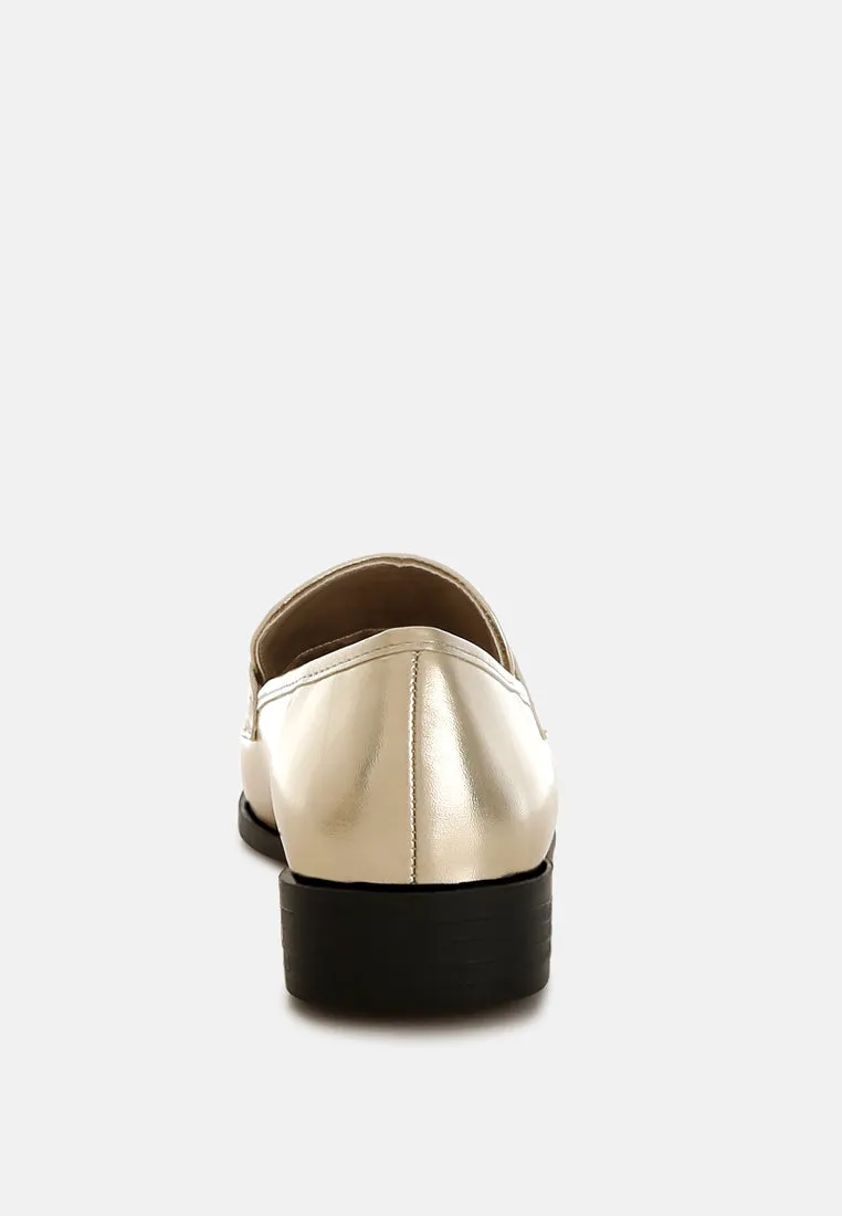Diamante Horsebit Metallic Loafers By RAG