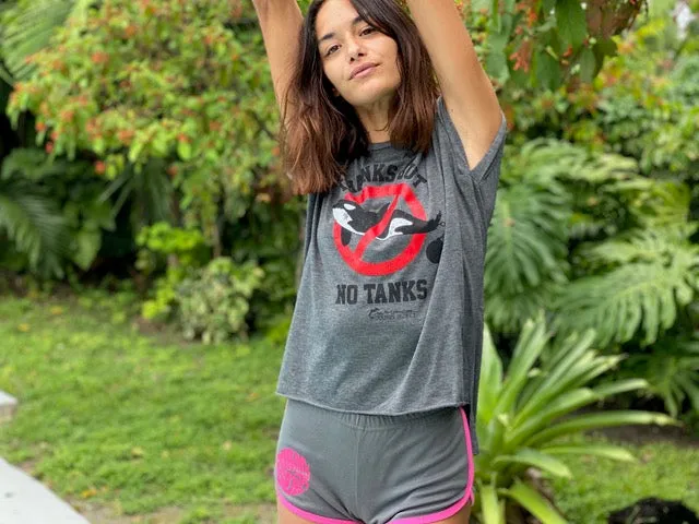 Dolphin Project Grey/Fuchsia Vintage Dolphin Shorts with Fuchsia Design