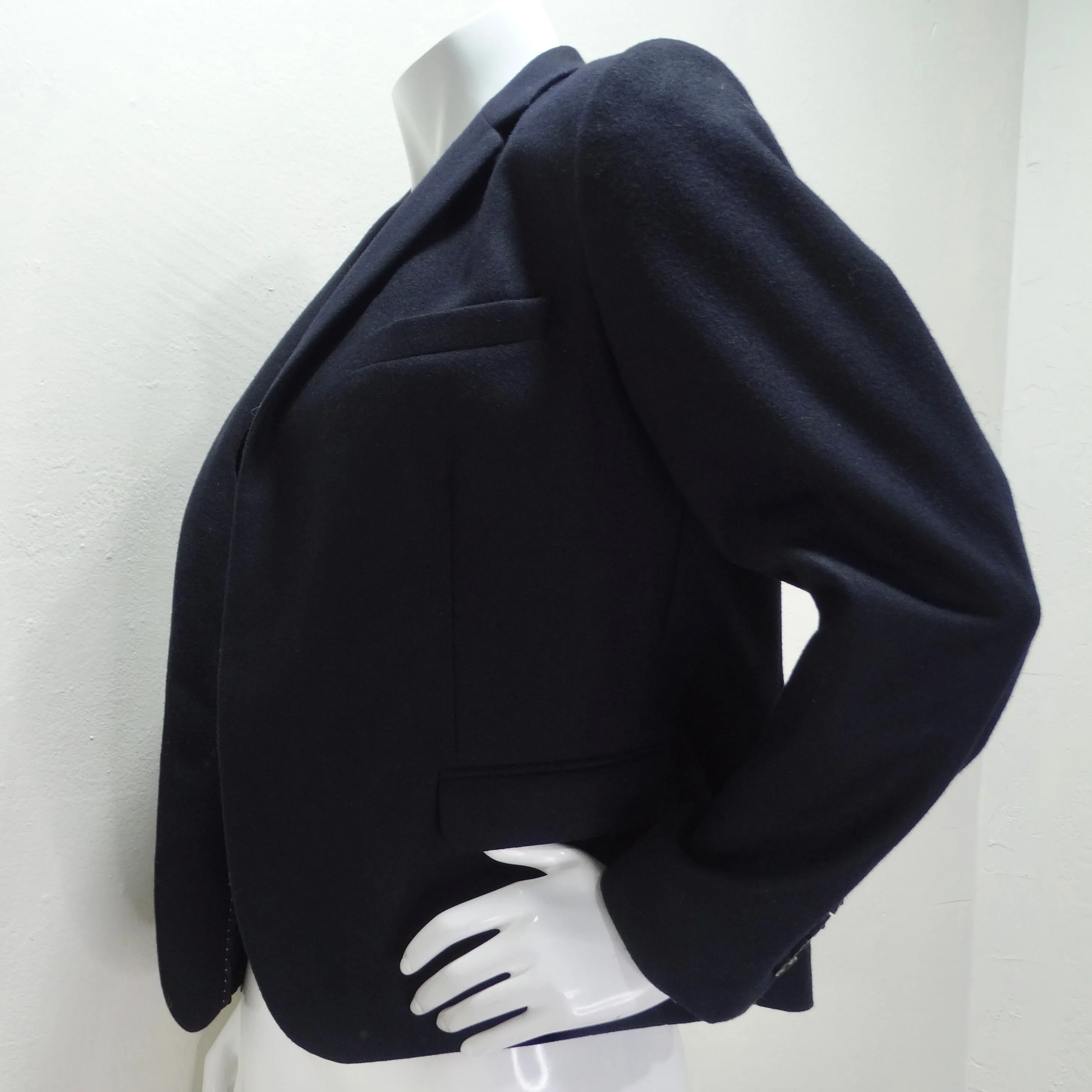 Dries Van Noten Navy Crystal Embroidered Blazer