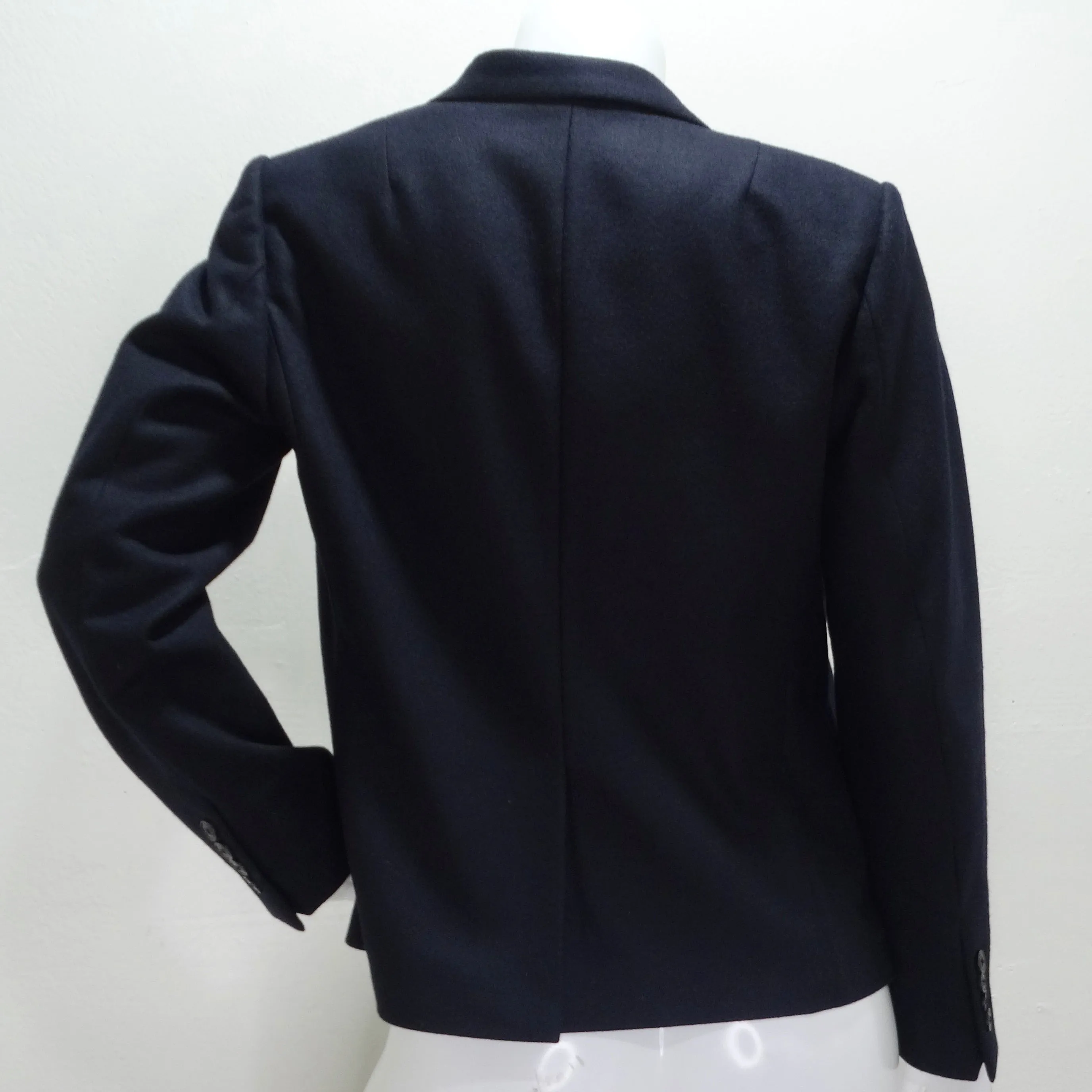 Dries Van Noten Navy Crystal Embroidered Blazer